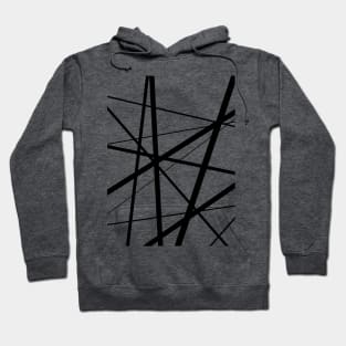 Black and White Geometric Lines Hoodie